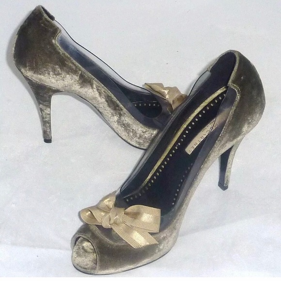 Stella McCartney Gray Pumps Peep Toe Italy 6.5 B - Picture 3 of 8